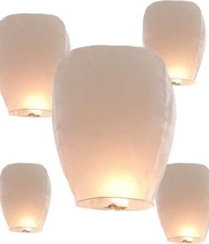 12 Pack White Paper Lanterns with a Marker Pen Paper Lanterns Decorations for Wedding, Birthday, Festival Celebrations